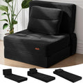 COMAX Folding Sofa Bed, Foldable Couch for Bedroom, Convertible Floor Sleeper Futon Chair Foam, Corduroy 3 in 1 Fold Out Chair Portable Comfy Lounge Couch Sofa Bed for Small Space, Single, Black