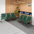 Kinfant 3-Seat Waiting Room Chair - Office Guest Reception Chairs with Ergonomic Backrests, Airport Waiting Bench with Armrests, Metal Waiting Furniture for Hospital, Bank (Dark Green, Set of 2)