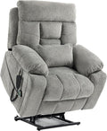 Oversized Lumbar Power Lift Chair with Heat and Massage for Elderly, 26in Extra Wide Recliner Chair for Big Man 400lbs, Dual Motor Hidden Cup Holder Lay Flat Recliner for Seniors Sleeping