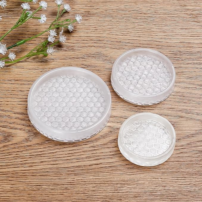GAGUIUP Clear Non Slip Furniture Pads - 2" Anti Slide Caster Cups, 4PCS Round Furniture Coasters for Hardwood Floors & Carpet, Wood Floor Protectors for Furniture Leg, Table Chair Couch Bed Stoppers