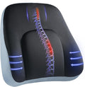 HUANUO Lumbar Support Pillow for Office Chair, Car Back Support Pillow, Memory Foam Back Cushion with Double Adjustable Straps, Ergonomic Posture Corrector for Sitting Comfort