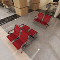 Kinfant 2-Seat Waiting Room Chair - Office Guest Reception Chairs with Ergonomic Backrests, Airport Waiting Bench with Armrests, Metal Waiting Furniture for Hospital, Bank (Dark Red, Set of 3)