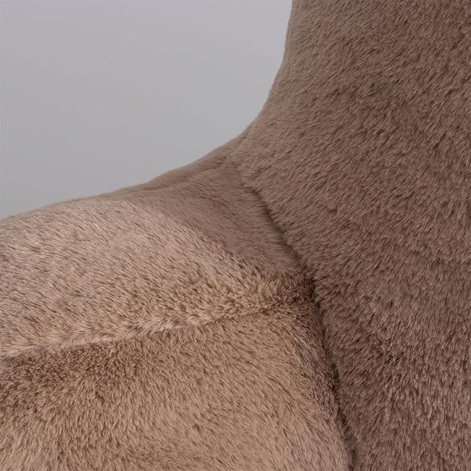 A Nice Night Faux Fur Soft Reading Pillow Bed Wedge Adult Backrest with Arms Back Support for Sitting Up in Bed/Couch for Bedrest,Khaki,Large