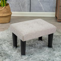 CAROLMADE Ottoman Foot Rest, Linen Small Ottoman Foot Stool with Legs Modern Footstool Ottomans for Living Room Entryway Office, Beige