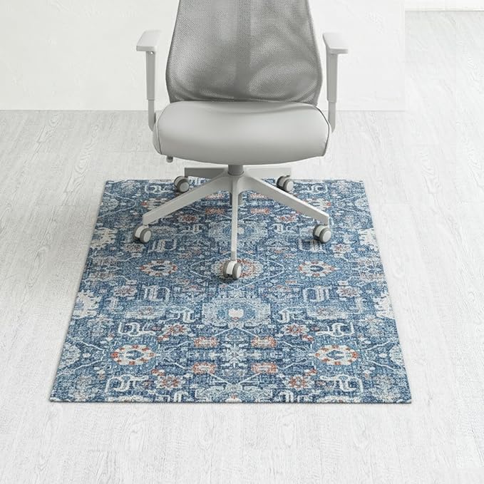 Anji Mountain Rug'd Office Chair Mat for Carpet & Hardwood Floor - Jacquard Woven Top, Anti-Slip Backing, Low Pile, Floor Protector Desk Chair Mat, Office Rugs for Rolling Chairs (36 x 48)