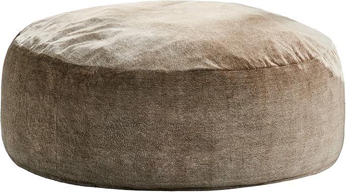 Hobestluk Bean Bag Chairs Giant Beanbag Chair with Filler, Memory Foam Bean Bags with Fluffy & Machine Washable Cover, Bean Bag Chairs for Aduts for Living Room, Bedroom (BROWN, 6FT - 70" x 70" x 15")