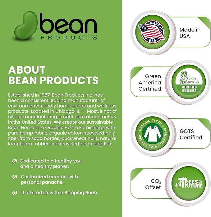 Bean Products Hemp Zafu Meditation Cushion for Sitting on Floor, Hemp Yoga Pillow, Zafu Meditation Pillow, Zen Seiza Kneeling Prayer Pad Support - Made in USA - Round Black