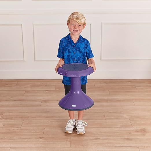 ECR4Kids ACE Active Core Engagement Wobble Stool, 15-Inch Seat Height, Flexible Seating, Eggplant