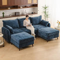Rexulqo 104'' Modular Sectional Sofa with All Seats Storage, Oversized U Shaped Couch,Comfy Cloud Couches with Movable Ottoman,24.5'' Deep Seat,Large Sectional for Living Room,Bedroom,Velet,Blue