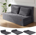 COMAX Folding Sofa Bed, Foldable Couch for Bedroom, Convertible Floor Sleeper Futon Chair Foam, Corduroy 3 in 1 Fold Out Chair Portable Comfy Lounge Couch Sofa Bed for Small Space, Full, Grey
