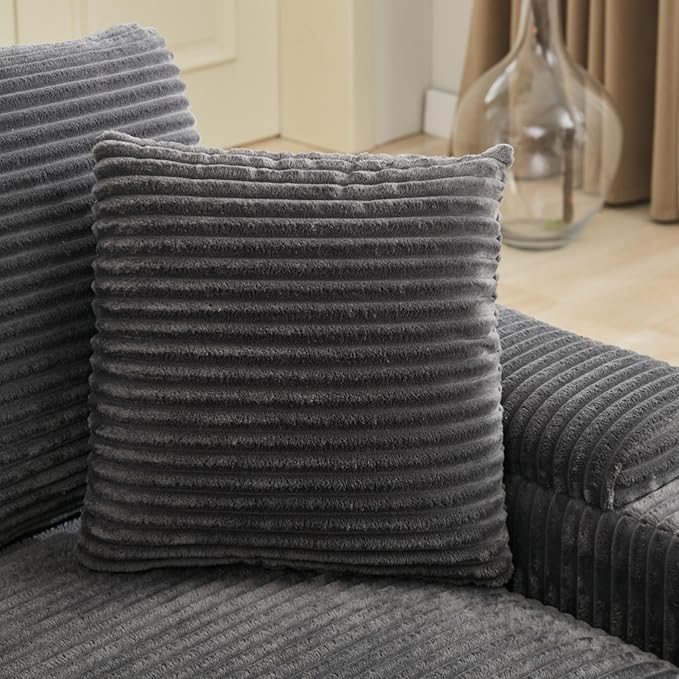 KEIKI 4 Seat Combination Sofa Set, Chaise Lounge Sofa with Armrest Storage, Cupholders, USB, Deep Seat Sleeper Couch Reading Chairs for Living Room, Gray