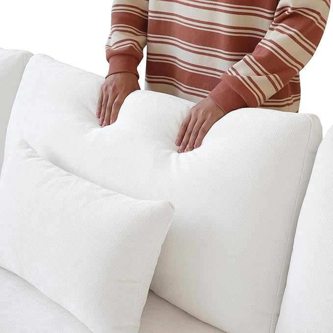 Cloud Couch Modular Sectional Sofa,156" U Shaped Large Down Filled Convertible Modular Sofa Couch with Ottomans for Living Room Set,Covers Washable&Replaceable(White)