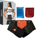 PRIMEKINETIX Pcore Dynamic Lower Back Support Belt - Adjustable Lumbar Brace for Pain Relief with Heat & Ice Therapy - Posture Corrector for Men Women - Breathable Core Support Belt, Size L