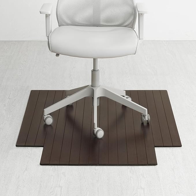 Anji Mountain Office Chairmat Thickest & Sturdy Bamboo Chairmats Highly Premium Quality Anti-Slip Heavy Duty for Multi-Purpose Hardwood Floor Office & Home Floor Protector Office Chair mat-5mm Thick
