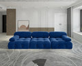 JACH 104" Convertible Modular Green Sectional Sofa, Minimalist Mid-Century Velvet Sofas Couches, Luxury Modern 3-Seat Wide Couch Sectional for Living Room Office Apartment (Blue)