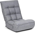 DORTALA Foldable Floor Chair for Adults, Memory Foam Floor Gaming Banana Chair w/ 5-Position Adjustable Head and Back Support for Bedroom, Living Room, Gaming Room, Grey