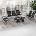 Kinfant Waiting Room Benches Set- 3-Pieces Office Guest Chairs Reception Chairs with Arms for Airport, Hospital, Bank, Salon, Barbershop, Hall, Room Conference(Black Mesh)