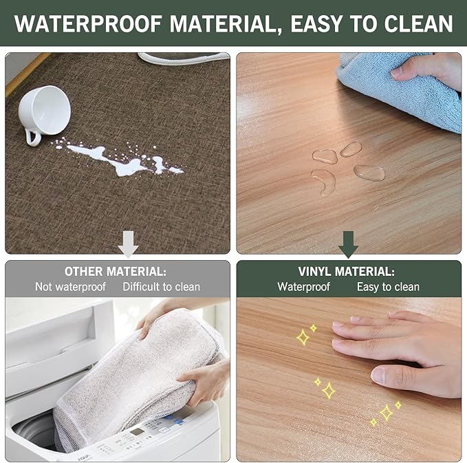 Chair Mat for Hard Floors, tixpol 36" x 36" Office Chair Mat for Hardwood Floor, 0.08" Thicker Non-Slip Hard Floor Protector Desk Mat for Home, Vinyl Floor Mat for Kids & Pets - Not for Carpet (Clear)