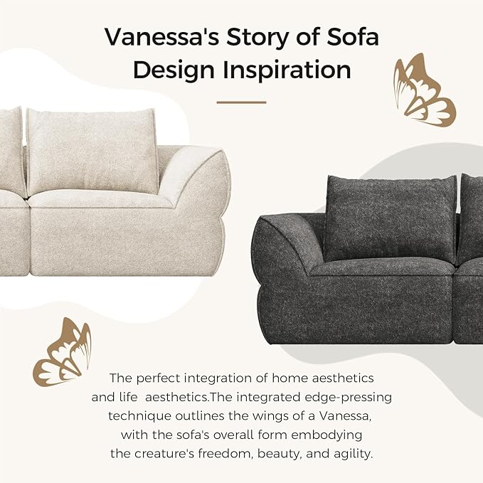 104" Modular Sectional Sofa with Deep Seat, Comfortable Upholstery L Shaped Cloud Couch for Living Room, 3-Seater Boneless Sofa with Movable Ottomans, Removable Cover, No Assembly Required, Orange