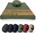 Meditation Cushion Mat Set HEMP - Round Zafu Floor Pillow Organic Buckwheat Pillow + Cotton Filled Zabuton Prayer Pad - Meditation Pillow Yoga Knee Pad - Made in USA - 14" Round, CACTUS Hemp
