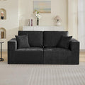 83'' Boneless Loveseat Sofa, Comfy Deep Seat Sectional Cloud Couch, No Assembly Chenille Love Seat for Living Room, Black