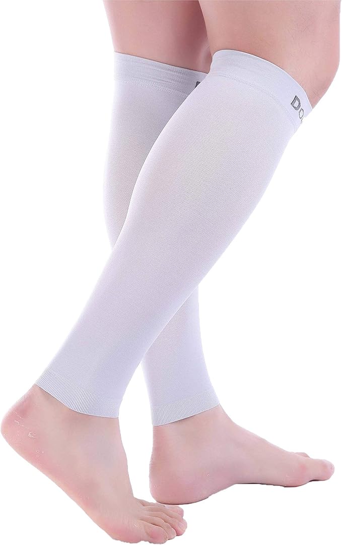 Doc Miller Compression Calf Sleeve for Men & Women – 20-30mmHg Graduated Support for Running, Shin Splints, Calf Strain – Knee High, Small to 6XL Plus Size