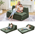 Hobestluk Sofa Couch Folding Sofa Bed Sleeper Comfy Floor Lounger Loveseat Sofa with Removable Cushion Couches Foldable Mattress for Living Room Bedroom or Office (Chenille Green, Oversize)