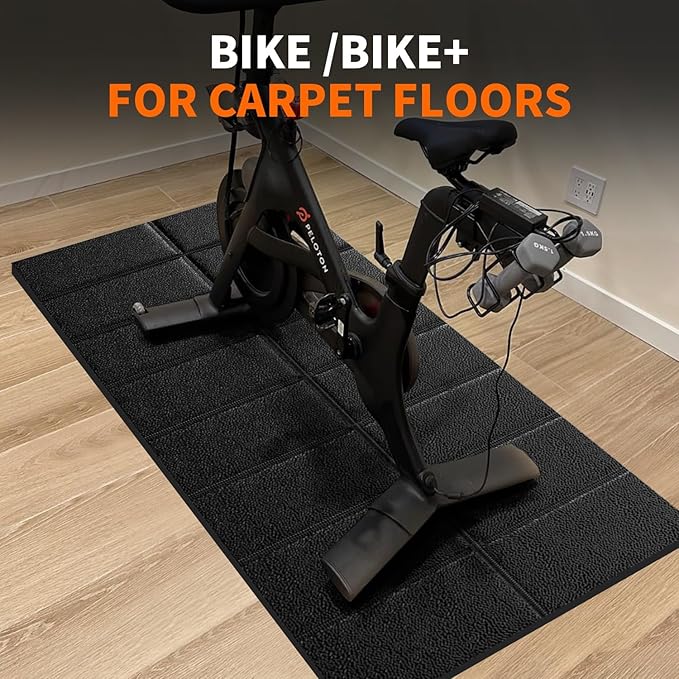 THAILE Exercise Bike Mat, Compatible with Peloton Bikes, 60"x30", Bike Trainer Mats, Mat for Indoor Stationary Spin Bikes Treadmill Walking Pad on Hardwood Floor Carpet Protector