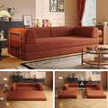 Convertible Sleeper Sofa Bed Boneless Cloud Comfort Orange Futon Couch for Lounging & Sleeping, Removable & Washable Corduroy Sofa Cover, Floor Sofa Folding Mattress for Guests, Small Spaces
