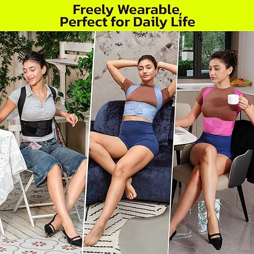 Posture Corrector for Women - Lightweight and Breathable Back Brace for Pain Relief, Rounded Shoulders and Hunchback, Compact & Portable with Fashionable Design, Invisible Under Clothes Blue XL