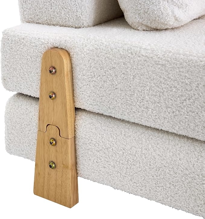 Christopher Knight Home Zila Folding Sofa Bed, 2-in-1 Convertible Sleeper Chair with Wooden Frame, Headrest & Lumbar Pillow, Portable Fold Out Floor Chair, Comfy Floor Sofa Lounge, Beige