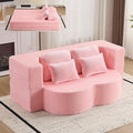 Orynveela Convertible Folding Sofa Bed, 78” Full Size Floor Sleeper Couch, Chenille Full Foam Futon Loveseat for Living Room Bedroom, No Assembly Required (Pink)