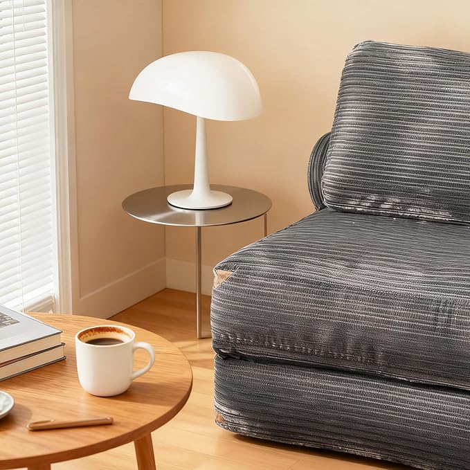 75'' Foldable Sofa Bed,Convertible Folding Sleeper Chair Bed,Grey Foldable Single Sofa Foam Filling Couch with Pillow, Comfy Corduroy Lazy Floor Sofa for Small Room Bedroom Apartment