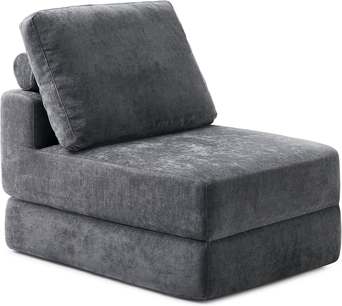 8 Inch Thick Freestanding Folding Sofa Bed for Adults,Convertible Fold Out Sleeper Chair with Back Pillow, Lazy Couch for Living Room/Bedroom/Guest Use/Home Office/Apartment