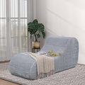 Corduroy Chaise Lounge Chair Couch Indoor Boneless Oversized High-Density Sponge Soft Sofa, Light Grey