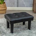 CAROLMADE Ottoman Foot Rest, PVC Small Ottoman Foot Stool with Legs Modern Footstool Ottomans for Living Room Entryway Office, Black