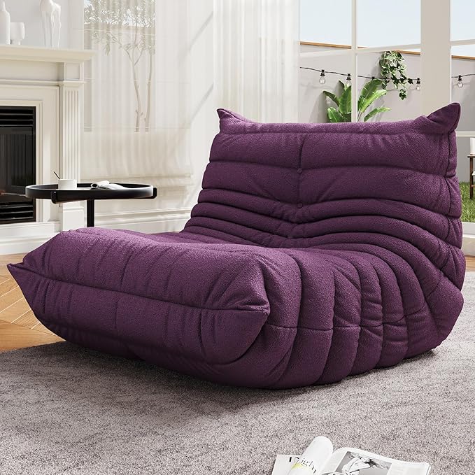 Selyteramy Oversized Bean Bag Chairs for Adults, Giant Beanbag Chair with Memory Foam, Comfy Lounge Chair Lazy Sofa for Apartment, Living Room, Bedroom, Office(Teddy Fabric)