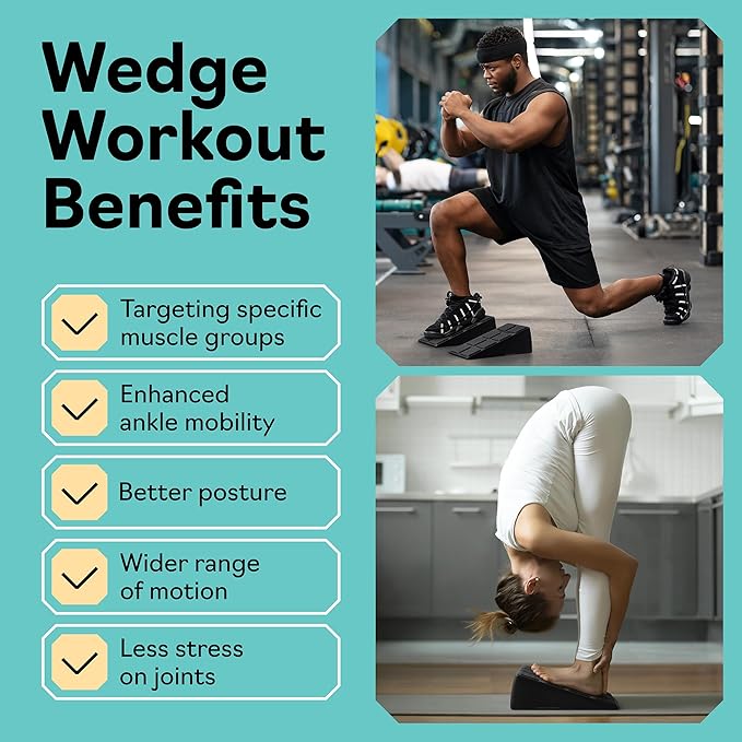 Squat Wedge - Squat Wedge Block 960 LBS Capacity - Slant Board for Calf Stretching with 5 Adjustable Angles - Calf Stretcher Slant Board - Yoga Blocks - EPP Material for Ankle Mobility & Physical Therapy