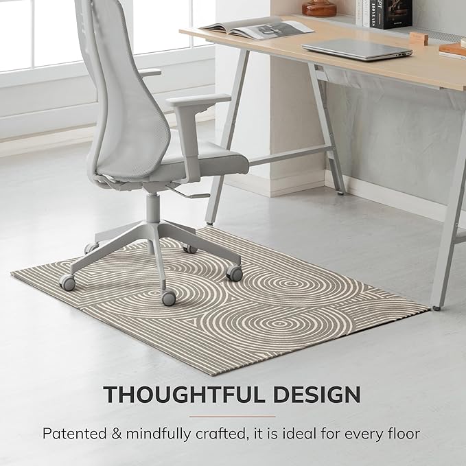 Anji Mountain Rug'd Office Chair Mat for Carpet & Hardwood Floor - Jacquard Woven Top, Anti-Slip Backing, Low Pile, Floor Protector Desk Chair Mat, Office Rugs for Rolling Chairs (36 x 48)