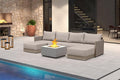 PURPLE LEAF Patio Furniture Set 6 Pieces Patio Seating Sofas with Ottoman Aluminum Furniture Outdoor Couch Sectional Set with Cushions Patio Conversation Sets Beige