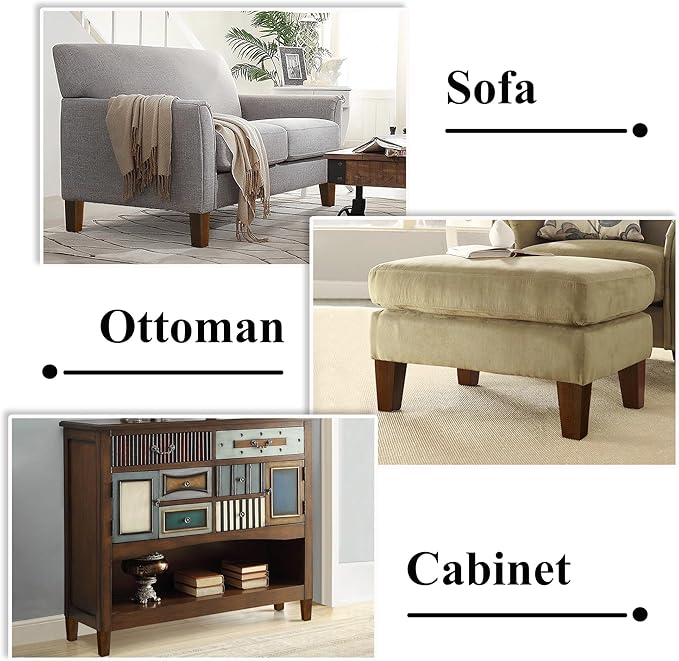 AORYVIC Wood Furniture Legs 6 inch Sofa Legs Square Couch Legs Universally Applicable Replacement Legs for Ottoman, Dresser, Easy to Install, Normal Size for U.S.Made and Other Furniture