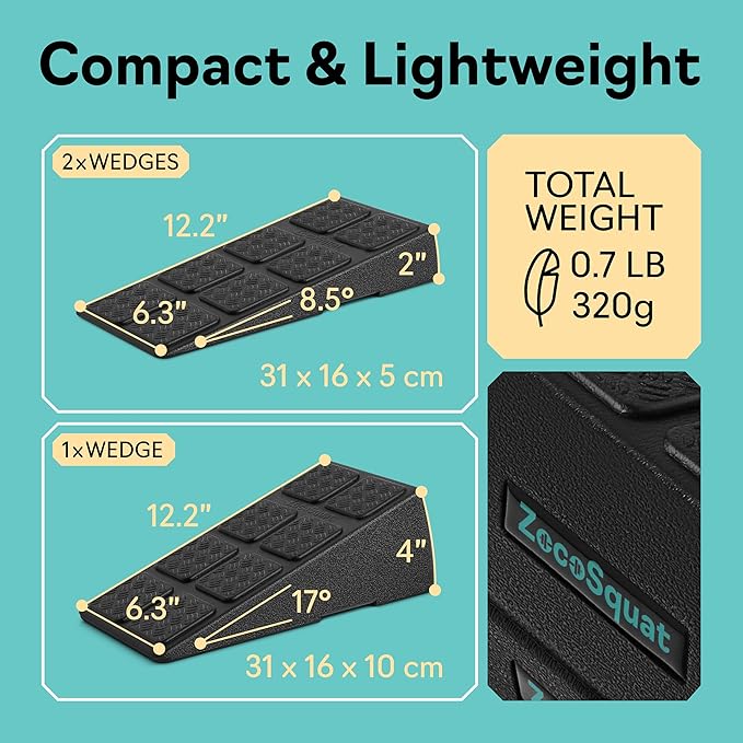 Squat Wedge - Squat Wedge Block 960 LBS Capacity - Slant Board for Calf Stretching with 5 Adjustable Angles - Calf Stretcher Slant Board - Yoga Blocks - EPP Material for Ankle Mobility & Physical Therapy