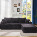 Modular Sectional Sofa Couches L-Shape Couch 3 Seat Modular Sofa Memory Foam Sectional Couches for Living Room, Cloud Couch with Oversized Chaise (Grey Stripe, 108" Right Facing Chaise)