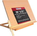 U.S. Art Supply X-Large 26" x 21" Wooden Drawing Board, Adjustable Table Top Easel for Painting and Drawing - Drafting Board with T-Square, Pencil Ledge