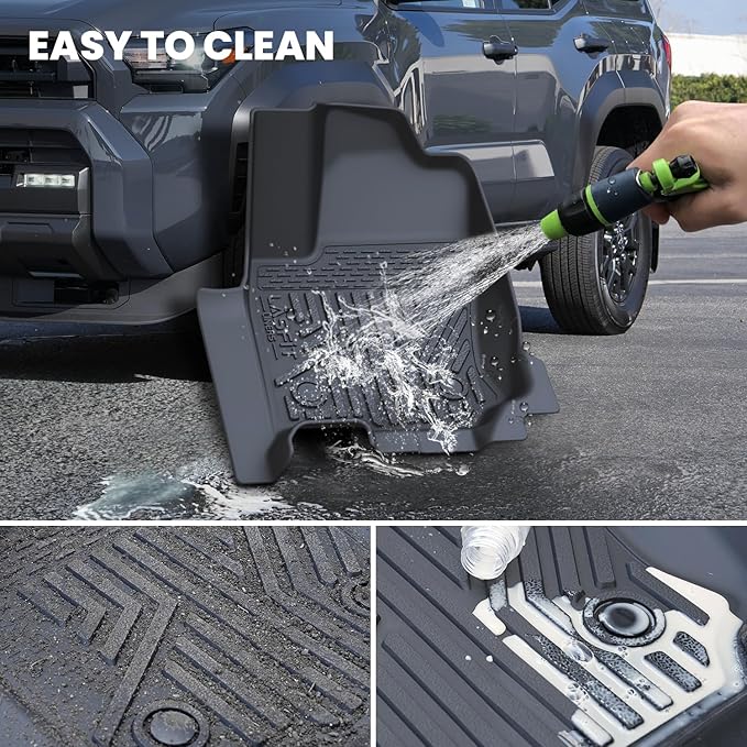 LASFIT Floor Mats for Toyota 4Runner 2025 (Only fit Hybrid) wtih Trunk mat&backrest mat, All Weather TPE Custom Fit Floor Liner for 4 Runner TRD/Limited/Platium 6th gen Front&Rear Car Mats, Black