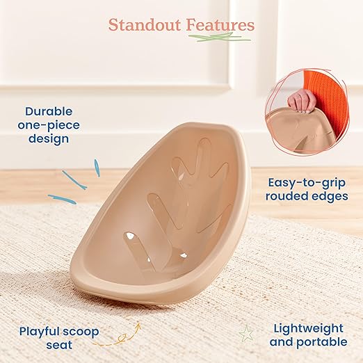 ECR4Kids Leaf Floor Seat, Rocker Chair, Sand, 6-Piece