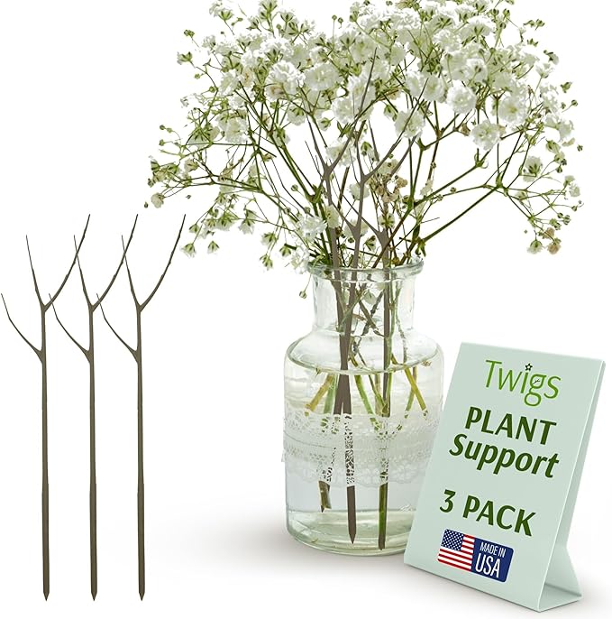 Twigs GA - Plant Support Stakes for Indoor & Outdoor Use, Durable Trellis Alternative for Climbing & Potted Plants, Houseplant Stem Holder Structures - Moonstone, 3 Pack, 22" L, Original