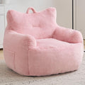 Giant Bean Bag Chair for Adults, Oversized Bean Bag with Filling Plush Fluffy,BeanBag Lazy Sofa Couch with Armrest for Living Room, Cat Shaped Beanbag Couch with Sidepocket for Bedroom,Pink