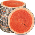 Unittype 6 Pcs Round Throw Pillow Wood Slice Chair Pillow Decorative Sofa Tree Stump Floor Cushion Natural Wood Cushion 3D Digital Printing Forest Decor for Bedroom Living Room(Stylish)