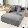 67.3'' Oversized Chaise Lounge Chair Indoor,Corduroy Boneless Couch with 3 Pillows Wide Armrest,Comfy Cloud Couch Sleeper Sofa Reading Chairs for Living Room Bedroom,No Assembly Required (Grey)